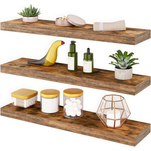 Ensemble de tablettes flottantes avec supports muraux invisibles l 24 po x P 6 po Sydney (Ensemble de 3)