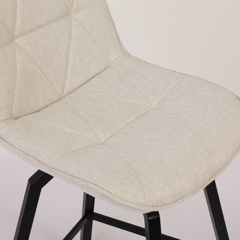 Tabouret de comptoir pivotant 26 po avec siège en similicuir, Tissu beige / lin