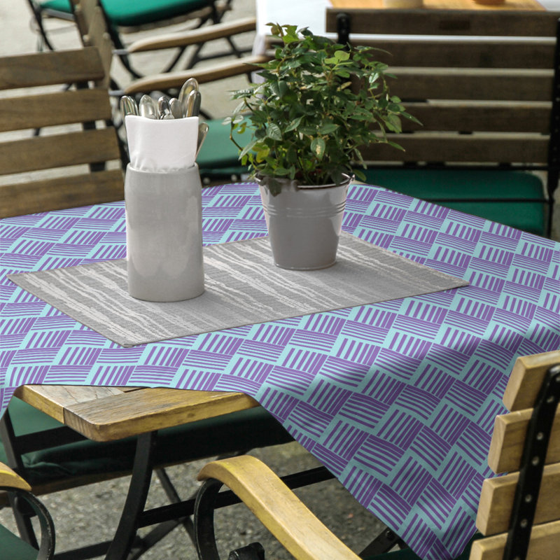 Rayures nattes classiques Nappe, Sarcelle / Mauve