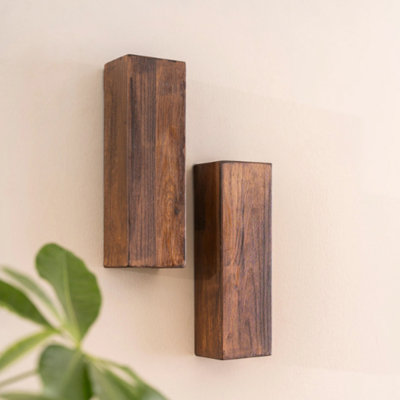 Ensemble de 2 tablettes murales en bois massif de 10 po pour plantes