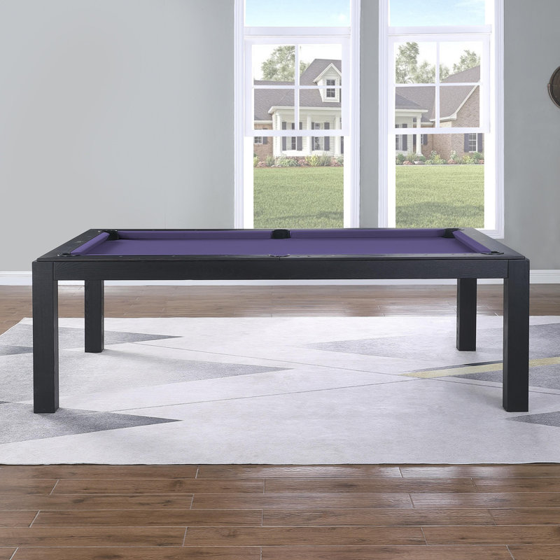 Table de billard Ashmont, 8 pi, Eau mauve, Noir rétro