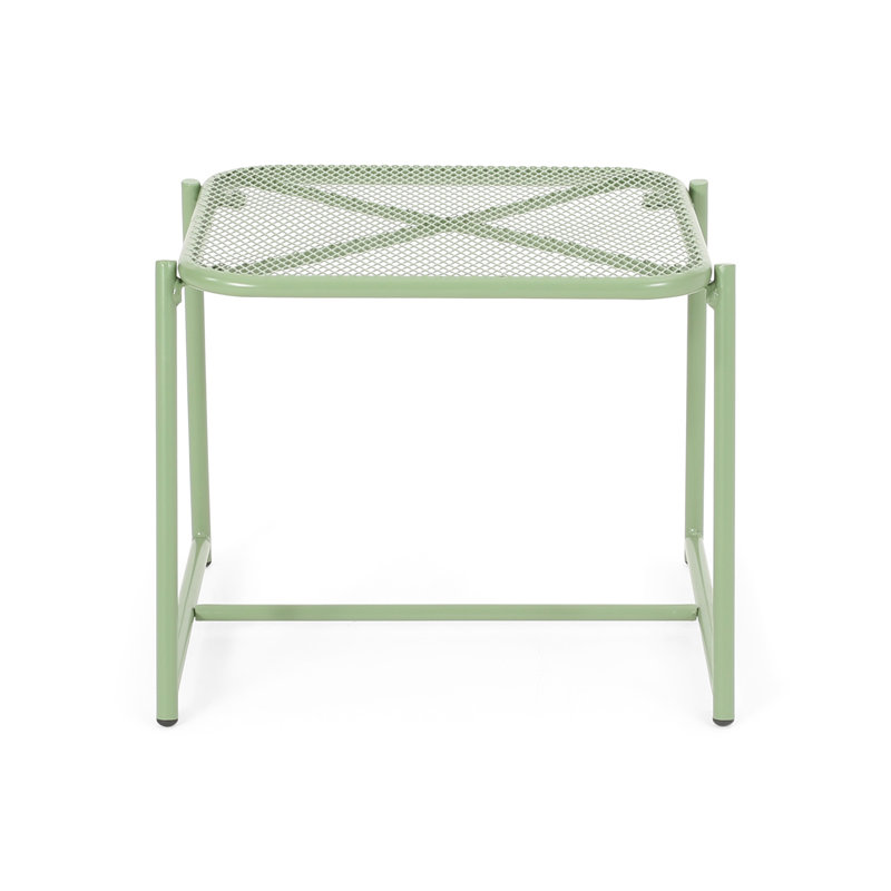 Table d'appoint en fer 16,6 po H, conception moderne en maille, l 19,75 po x P 18,07 po, H 7,68 lb, détail 16 po, l 19,5 po x P 18,0 po
