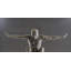 Statue en aluminium avec accoudoirs tendus