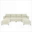 Canapé modulaire, canapé en chenille modulaire en U de 123 po avec rangement et amp; Canapé-lit, repose-pieds 6 places pour le salon | Tissu | Standard