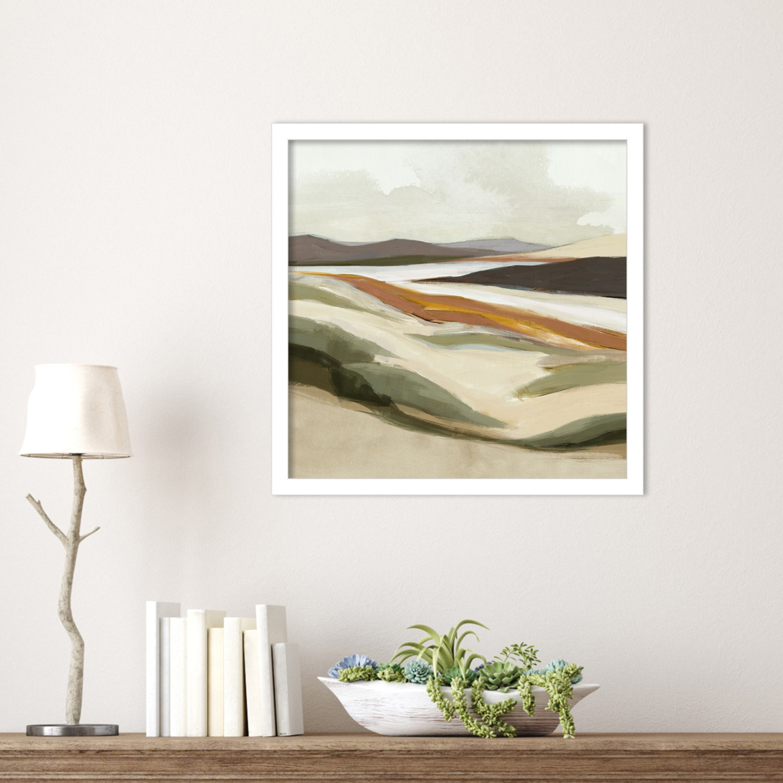 Fast Land Print by Jacob q, White, 17" H x 17" W