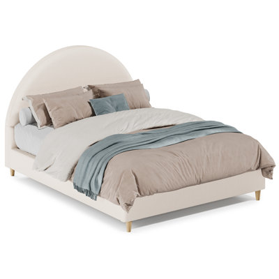 Jodiel Arched Boucle Upholstered Bed Frame