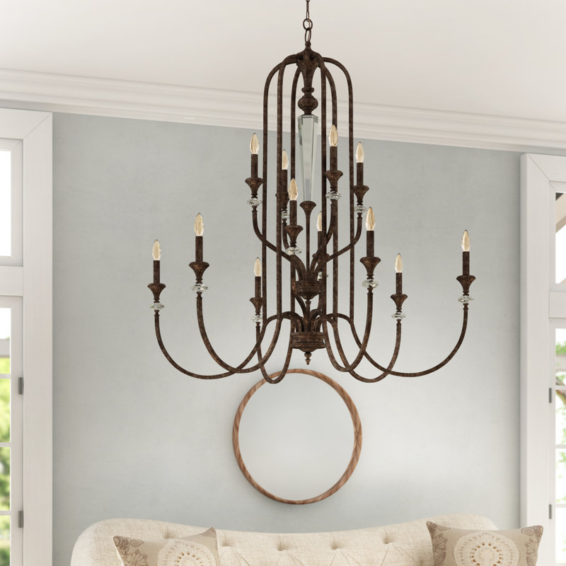 Edoardo 12 - Light Dimmable Tiered Chandelier