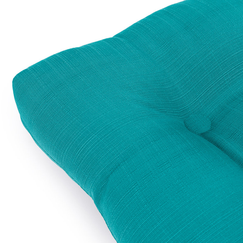 Reversible Seat Cushion With Hand Made Ring Stitch, Filled With White Virgin Polyester Fiber., Peacock