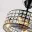 Ventilateur de plafond en cristal avec lumière et télécommande, ventilateur de cage noir à 3 vitesses avec ventilateur sans pales à intensité variable pour salle à manger