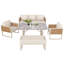 7-Person Rattan Garden Sofa Set with Side Table