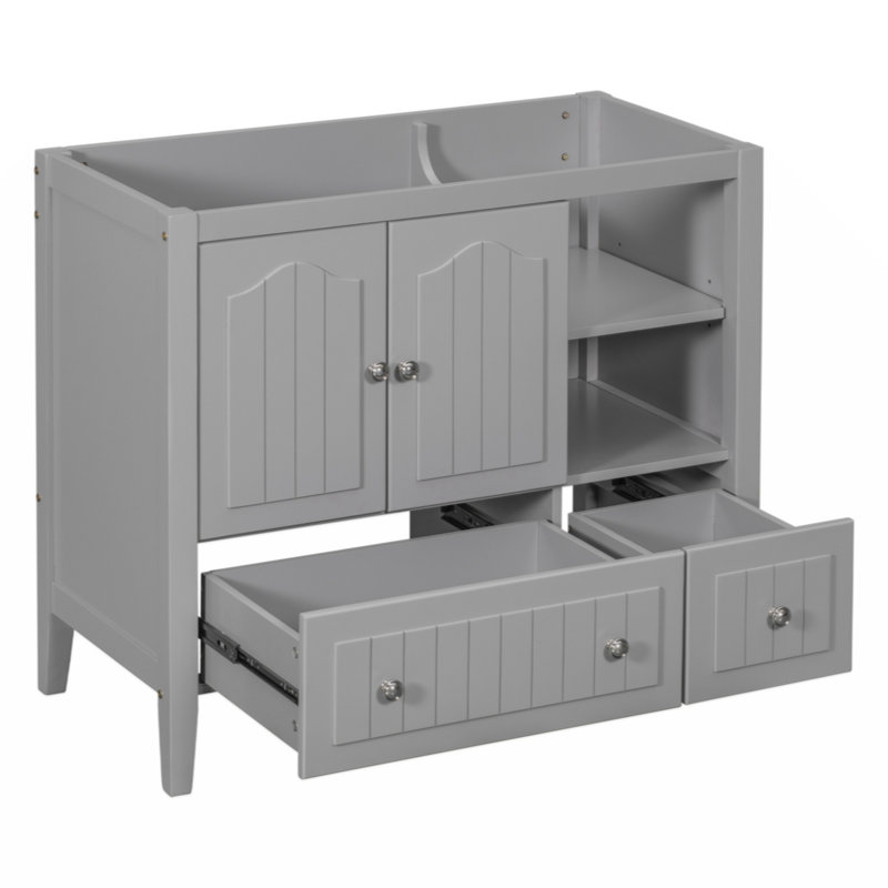 35.04'' Single Bathroom Vanity Base Only, Gray