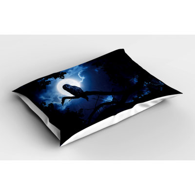 Black/Blue Polyester Microfiber Piece Sham