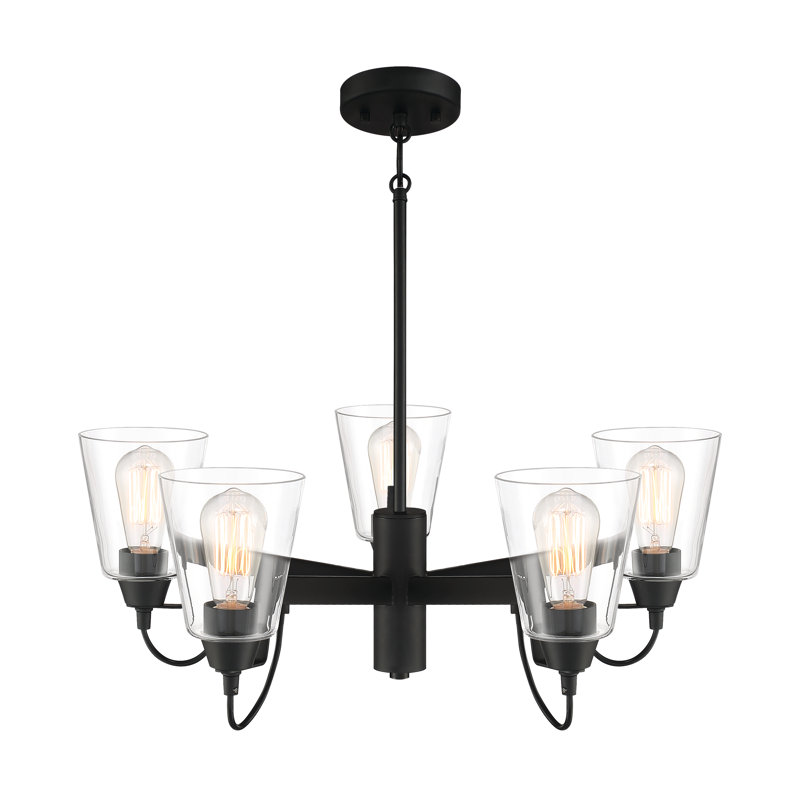 Minka Lavery Beckonridge Coal With Clear Chandelier, Coal, Clear