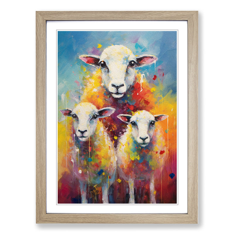 Sheep Impressionism No.2 - Framed Print, 46cm H x 34cm W x 2cm D