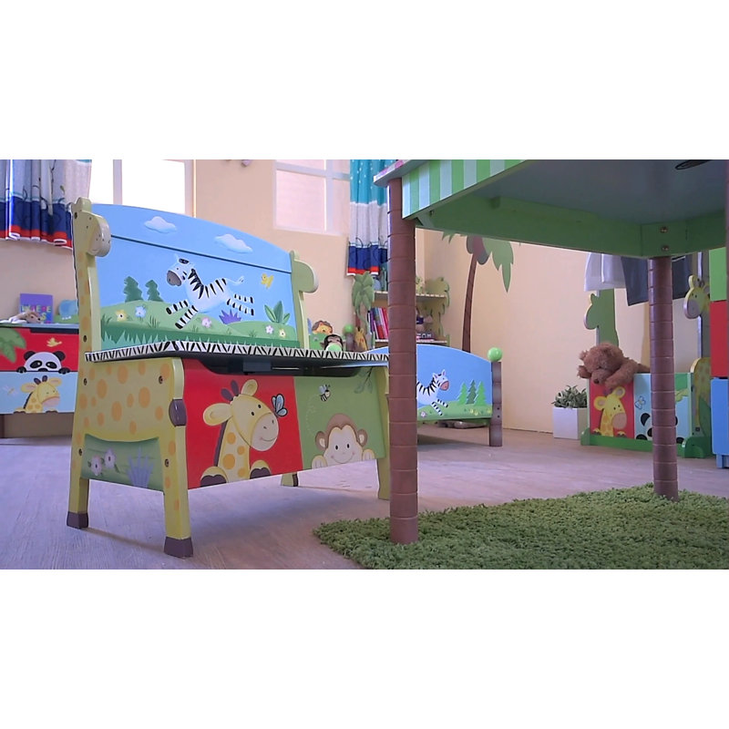 Sunny Safari Jungle Themed Kids Wooden Bookshelf with Drawer