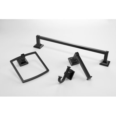 Studio Collection Robe Hook - 3-3/8" x 2" Matte Black - Transitional Bathroom Hook for Towels & Robes