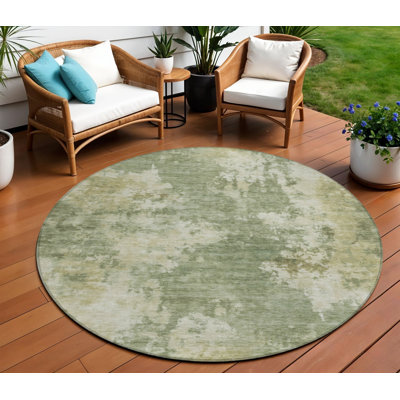 Tapis rond 8 po Sage And Beige