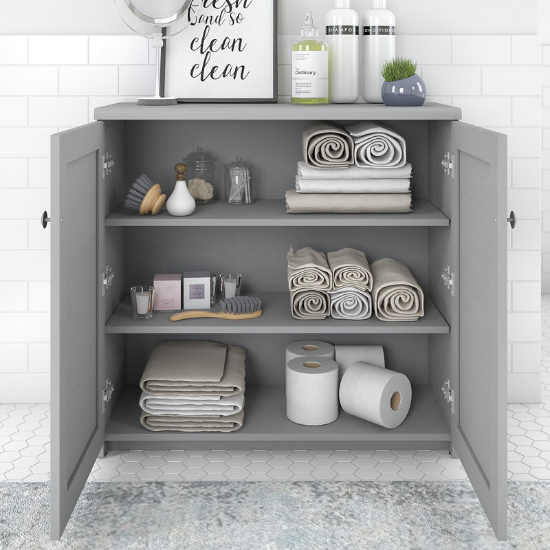 Armoire de rangement à 3 tablettes Waelder, Gris Cape Cod