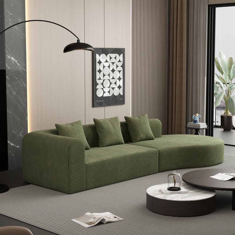 Canapé modulaire profond extra large Boneless, Vert