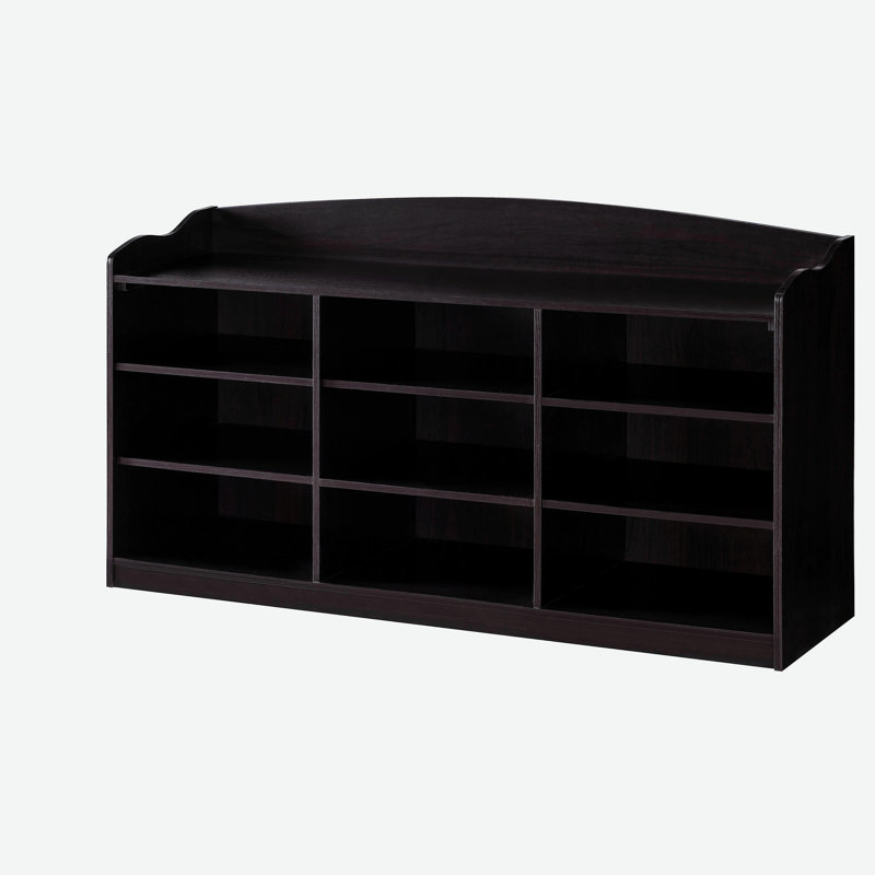 Banc d'entrée pour chaussures, étagère à chaussures ouverte pour 18 paires de chaussures