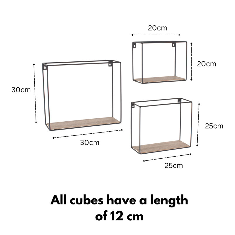 Clarisa Wall Shelf Set, Wire Design