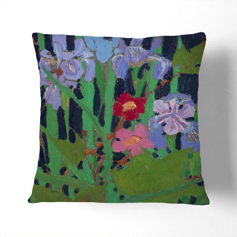 Wild Flowers Scatter Cushion, 40cm H x 40cm W x 15cm D, Stone
