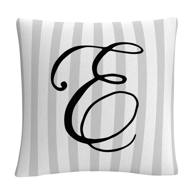 ABC Striped Throw Pillow, E