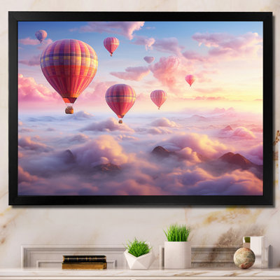 «Pink Hot Air Ballon Ethereal I» sur toile