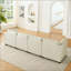 Canapé modulaire Cloud Couch, canapé 4 places en chenille avec assise profonde, 2 repose-pieds et coussins décoratifs pour le salon-954485630