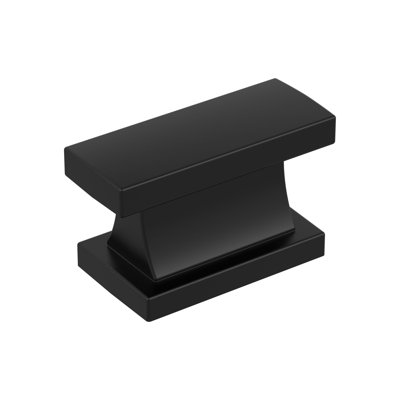 Socle 1-7/16 inch (37mm) Length Matte Black Cabinet Knob - 25 Pack