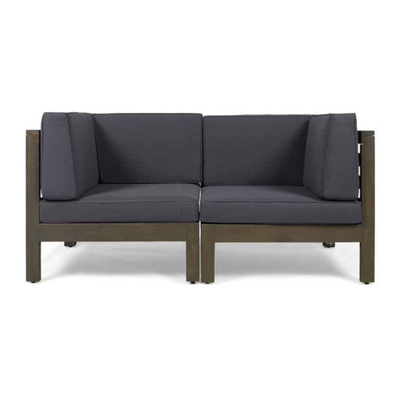 2-piece love seat set, dark grey, Gray, Dark Gray