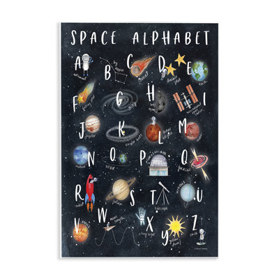 «Space Alphabet Playful Big Dipper Earth Galaxy», art mural surdimensionné par Rachel Nieman