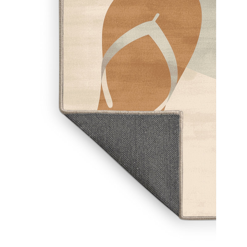 Tapis de couleur unie douce et moelleuse de couleur unie Morton - beige, 5 x 8