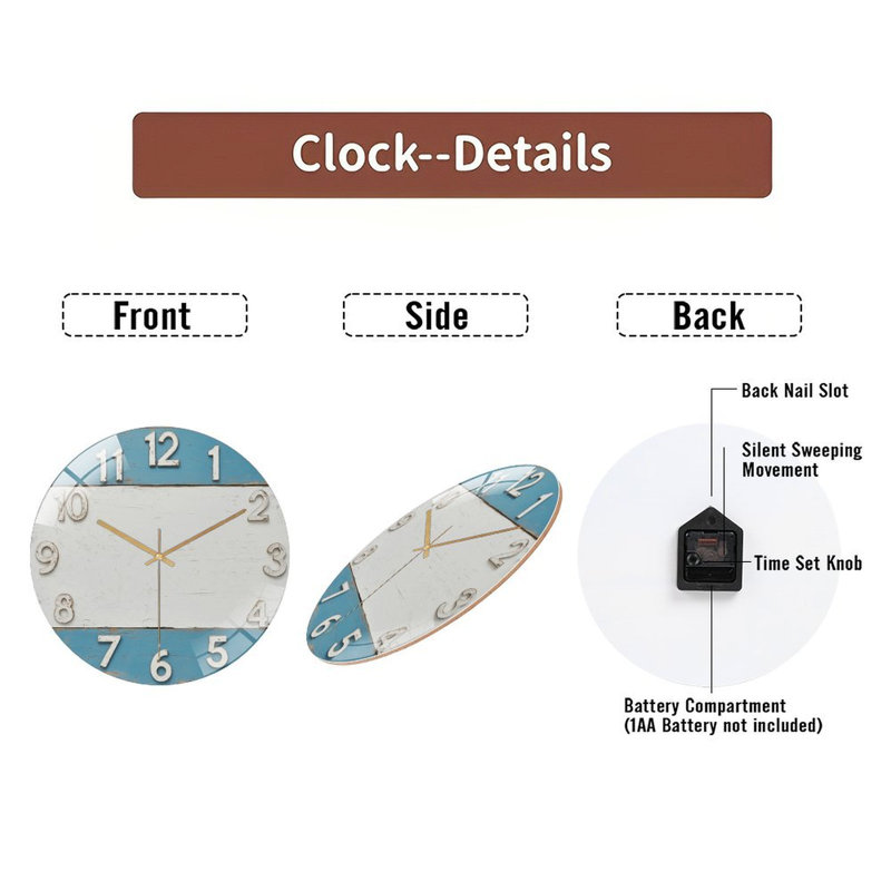 Horloge murale Fiery Sunburst