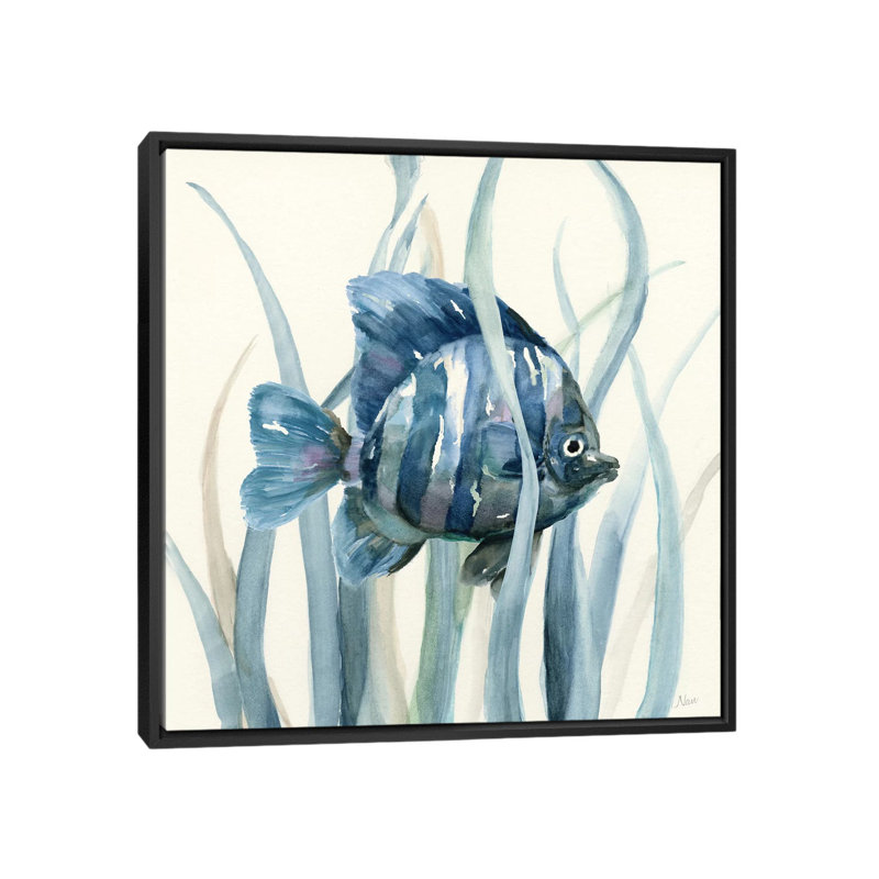 «Fish in Seagrass I», reproduction sur toile, H 18 po x l 18 po x P 1,5 po, Toile avec cadre noir
