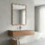 Miroir décoratif rectangulaire en bois massif de 20 po x 30 po couleur bois naturel naturel pour chambre à coucher, salle de bain, salon et entrée-130142746