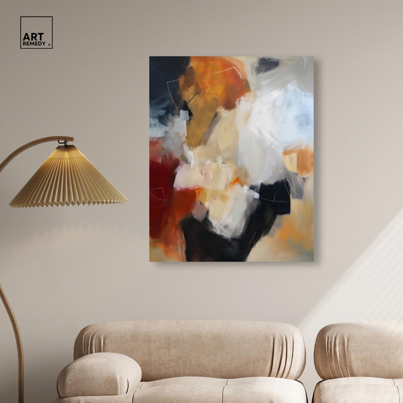 «Earth and Fire II» par Art Remedy, Peinture sans cadre, H 36 po x l 30 po, Toile tendue