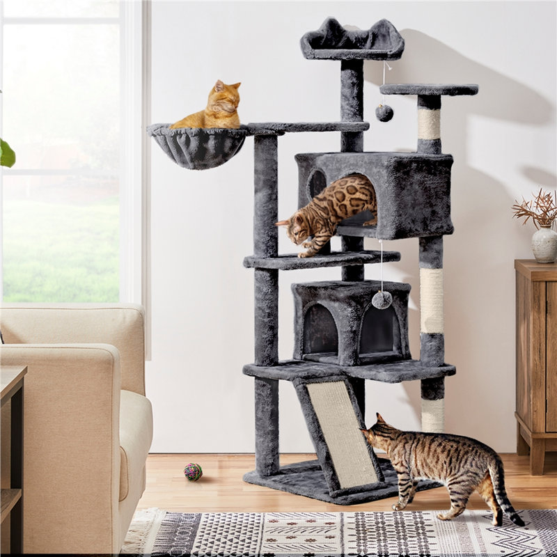 57.5" Topeka Cat Tree, Dark Gray