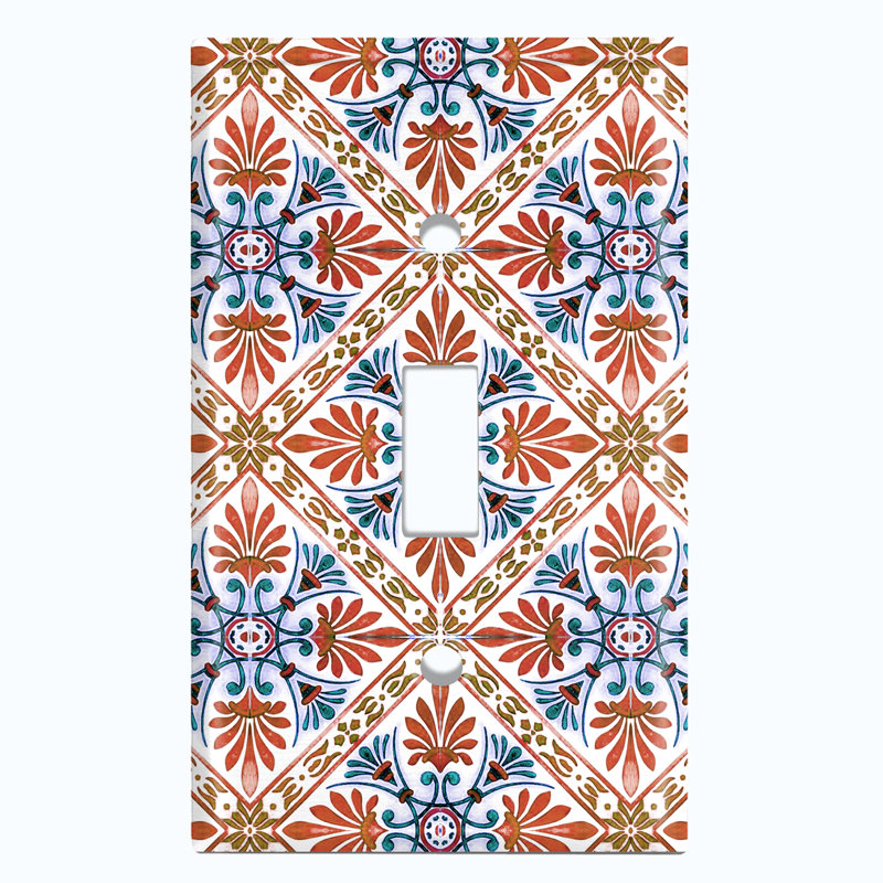 Patterned 1 - Gang Toggle Light Switch Standard Wall Plate