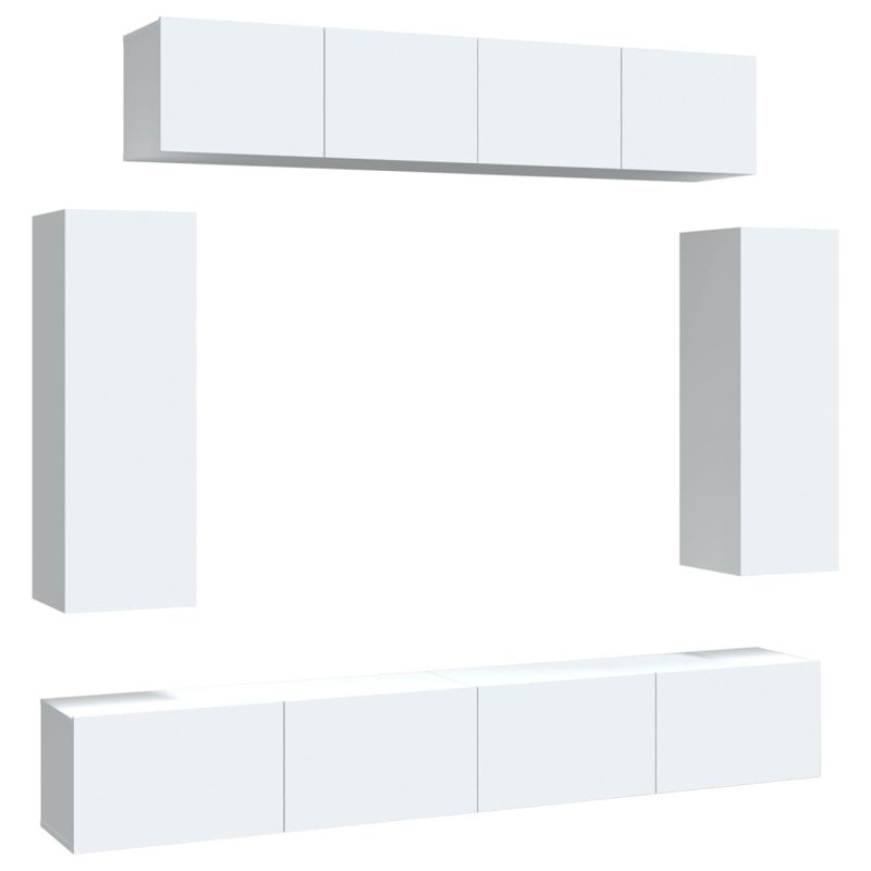 Eaubonne Unfinished Floating for TVs up to 60", 100cm W x 30cm D x 30cm H, White, 6 cabinet
