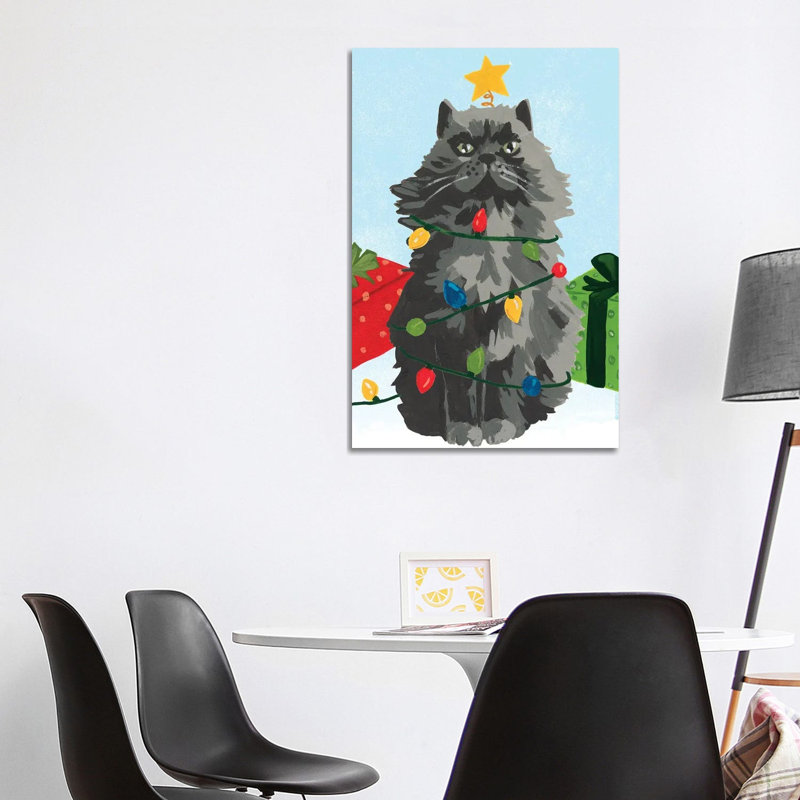 Meowy Hissmas I by June Erica Vess - Wrapped Canvas Painting, 101.6 cm H x 66.04 cm W