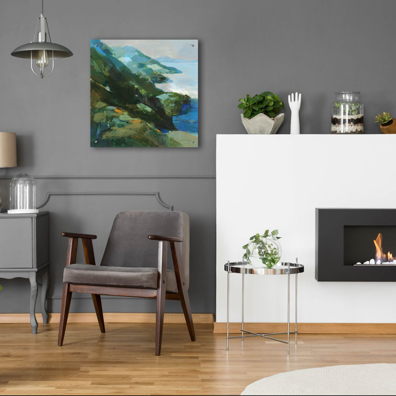 «Rocky Shoreline 1» par Danhui Nai, art mural en verre acrylique, H 24 po x l 24 po x P 0,2 po