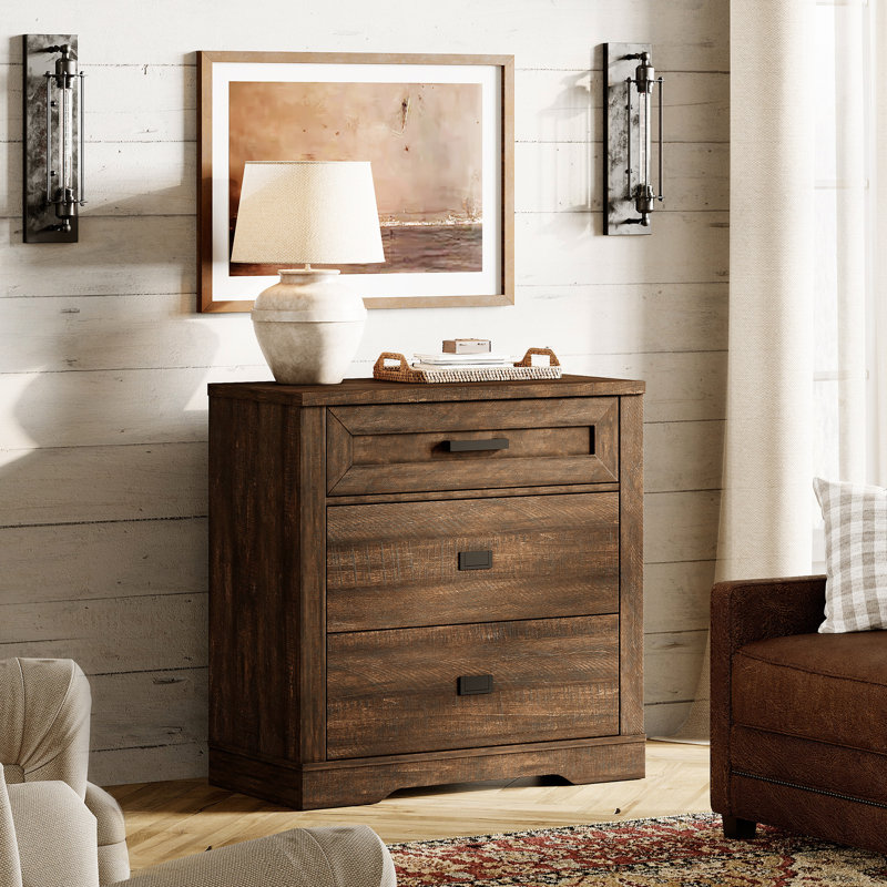 Laziza 3-Drawer Mid-Century Modern Dresser , Brown