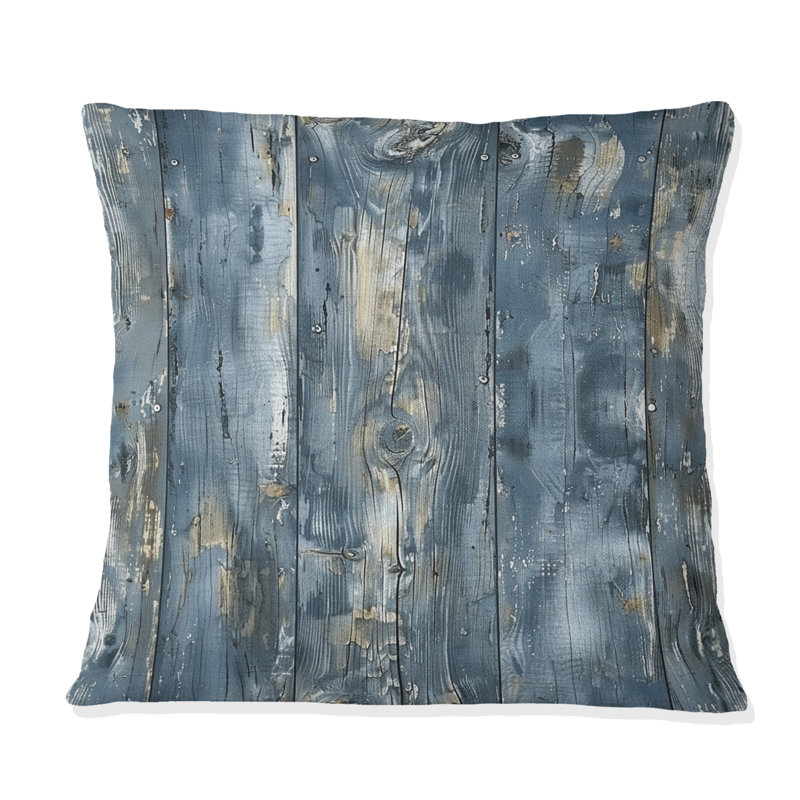 Coussin WeatheWood II - Farmhouse, Bleu/gris, H 18 po x H 18 po