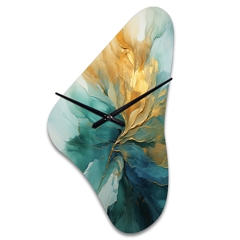 Horloge murale Arsenovic or et bleu sarcelle Aurora Harmony, Moyenne