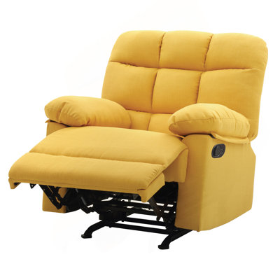 Fauteuil inclinable moderne jaune avec accoudoirs rembourrés