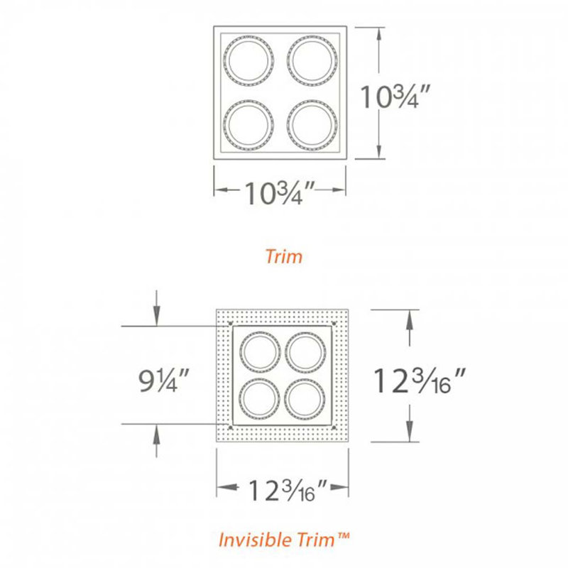 Black Aluminum 4-Light LED Recessed Spotlight Kit