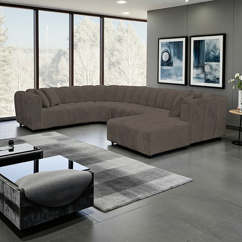 5 Seater Corner Sofa, Right Hand Facing, Dark Brown