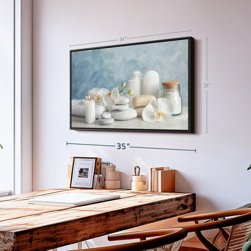 White Spa Essentials Canvas Print, 21" H x 31" W