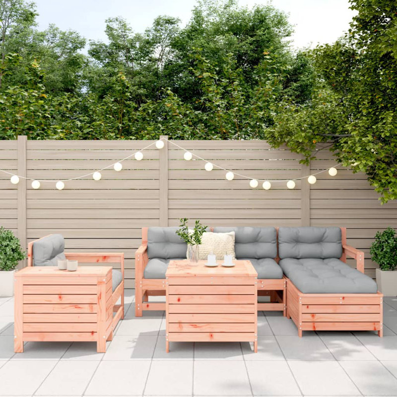 Taryn 62cm Wide L-Shaped Patio Sofa, White, Grey